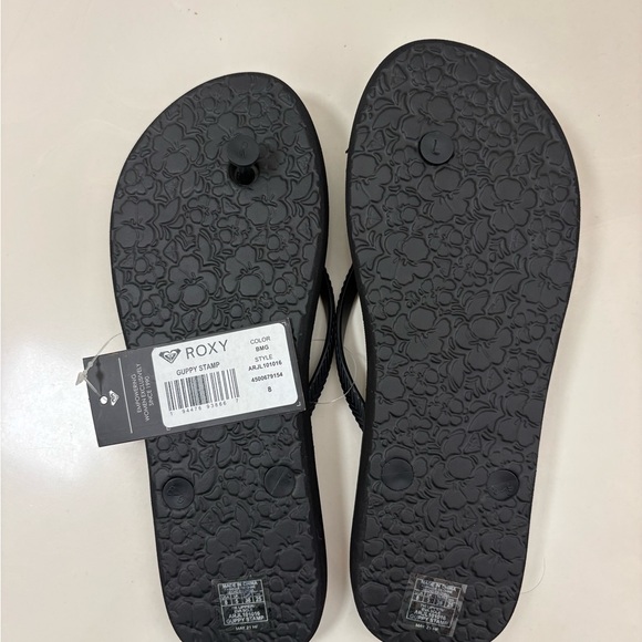 Roxy Black and Gold Polka Dot Sandals/Flip Flops - Picture 3 of 3